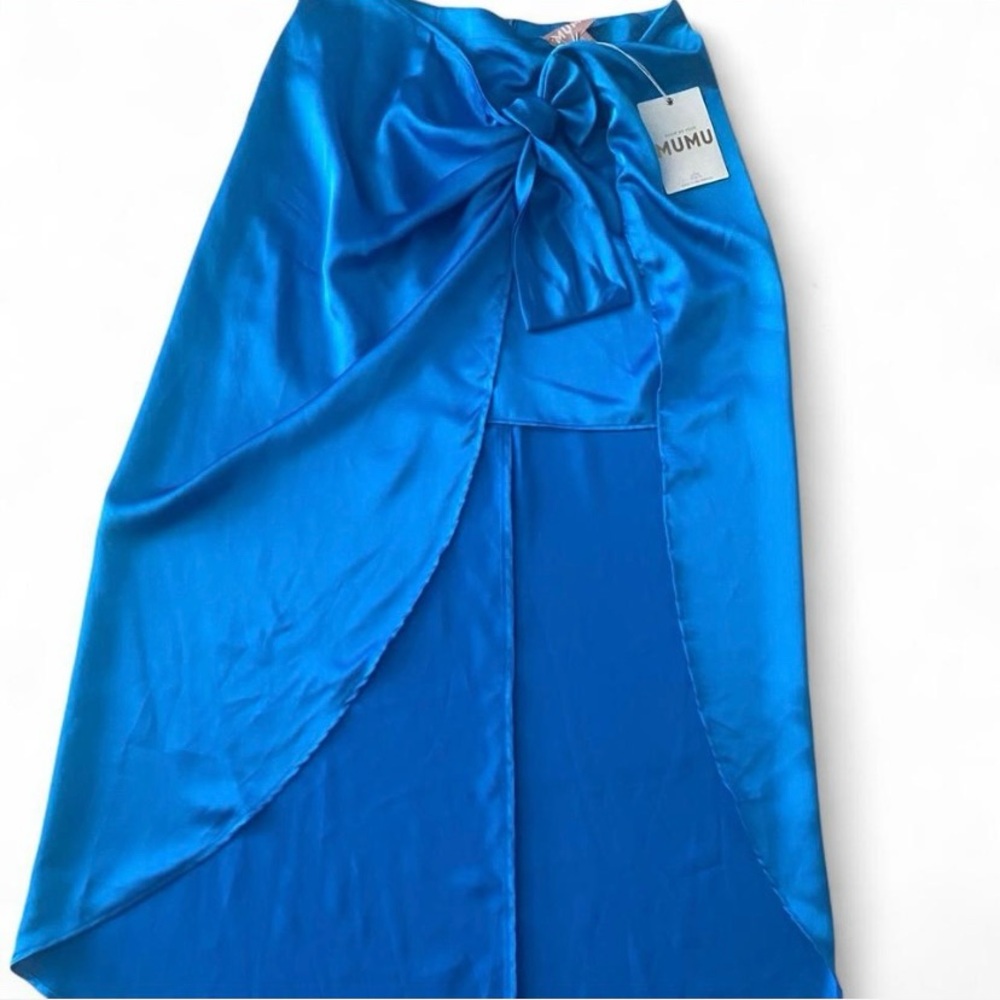 Show Me Your MuMu Bright Blue Satin Swim Sarong
